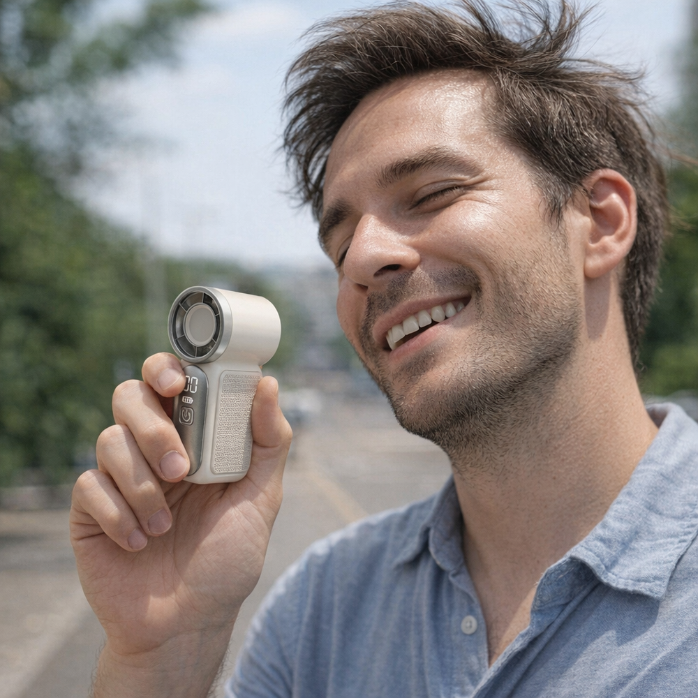 Ventilateur Portable Digital 5 Vitesses – Fraîcheur Contrôlée au Doigt