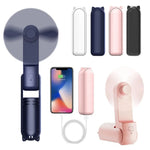 Mini Ventilateur Pliant 2-en-1 – Fraîcheur + Batterie de Secours